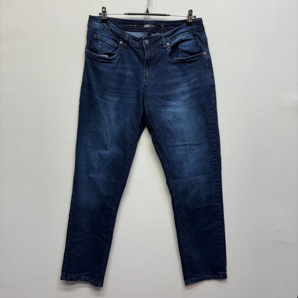 Barbell Apparel Men Straight Fit Jeans Size 34x34 Blue Denim D101 -25